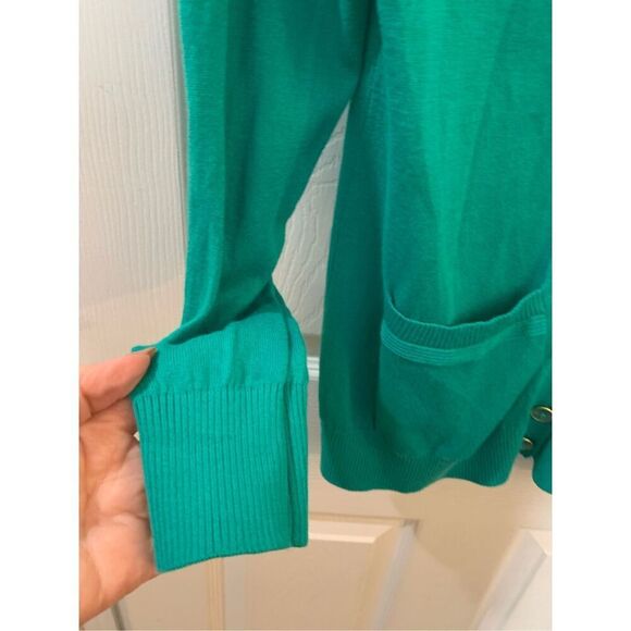 BANANA REPUBLIC CARDIGAN GREEN LONG SLEEVE BUTTON UP POCKETS PREPPY SZ M NWT - Picture 6 of 12